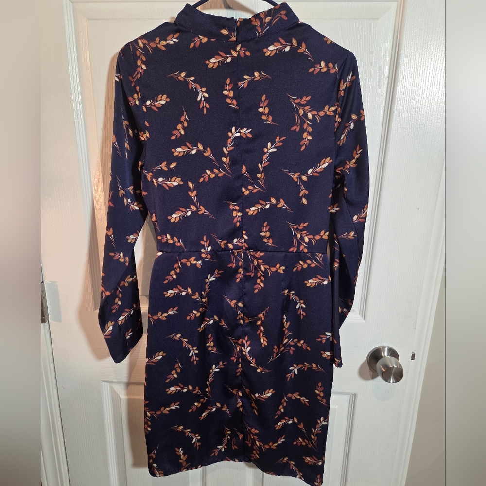 BCX Navy Floral Wrap Dress - Picture 7 of 9